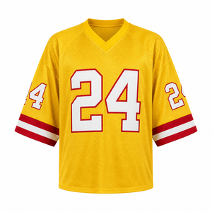 Maillot de football américain unisexe à col en V en mesh, uniforme d'équipe, coupe classique, manches courtes, fabricant OEM en gros - Product Image 6