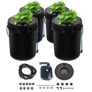 Sistema Idroponico DWC per Uso Domestico, Kit di Coltivazione a Acqua Profonda da 5 Galloni con 4 Secchi, Pompa e Pietra Porosa - Product Image 5
