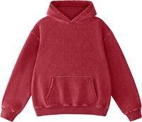 Sweat-shirt à capuche pour homme 100% coton, rouge, coupe classique, couleur unie, avec poche, vêtement d'hiver, logo personnalisé