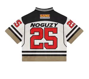 Maillots de football américain personnalisés avec logo, haute qualité, grandes tailles, coupe courte et ample, en maille épaisse, manches courtes, coupe ample - Product Image 6