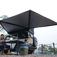 Auvent latéral de voiture à 180 degrés, 460x200cm en position ouverte, 19,8kg, cadre en aluminium, PU3000mm, compatible avec les hayons arrière