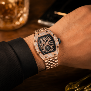 Reloj Mecánico de Lujo para Hombre en Tono Oro Rosa con Tourbillon, Esfera de Zafiro y Correa de Acero Inoxidable - Product Image 5