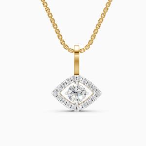 Añade un toque de brillo con el colgante Twinkle Eye con diamante cultivado en laboratorio de 0.16 quilates en oro amarillo, blanco y rosa de 9 quilates. - Product Image 3