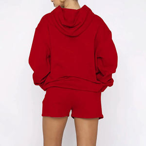 Conjunto de 2 Piezas de Ropa Deportiva Informal para Mujer, Sudadera Corta con Cintura Ajustada, Pantalones Deportivos Anchos y Holgados, Ropa de Gimnasio - Product Image 4