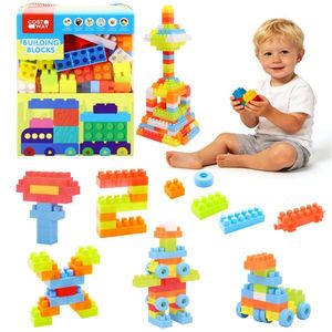 Ensemble de blocs de construction pour les enfants de 3 ans et plus, 150 pièces, blocs d'apprentissage pour tout-petits avec roues - Product Image 2