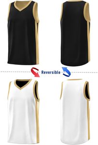 เสื้อบาสเก็ตบอลแบบขายส่ง คอวี แขนกุด ผ้าตาข่ายโพลีเอสเตอร์ ระบายอากาศได้ดี ชุดกีฬา พิมพ์ลายแบบซับลิเมชั่น บริการ OEM - Product Image 3