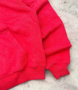 Sweat-shirt à capuche zippé oversize en molleton rouge pour femme, 480 GSM, délavé à l'acide, coupe décontractée, couleur unie, 100 % coton, idéal pour l'hiver - Product Image 4