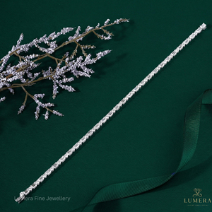 Pulsera de tenis de lujo chapada en oro blanco de alta calidad con diamantes cultivados en laboratorio, corte brillante redondo, certificada por IGI, para mujer - Product Image 2