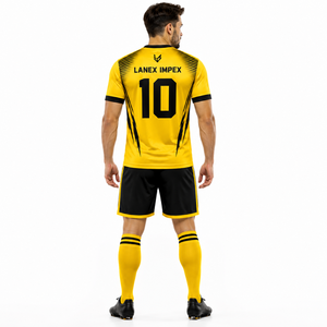 Ensemble de maillots de football personnalisés en gros pour hommes et garçons, maillot à manches courtes, short, tenue de sport d'équipe, logo, nom, numéro - Product Image 4