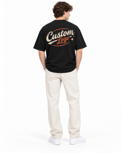 T-shirt Homme Oversize à Manches Courtes Col Rond Imprimé Décontracté Streetwear 100% Coton Jersey Respirant avec Logo Avant Haute Qualité - Product Image 4