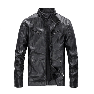 Fall <b>Winter</b> Men's Genuine <b>Leather</b> <b>Jacket</b>-Best Quality Breathable Eco-Friendly Anti-Bacterial Front Logo - Product Image 2