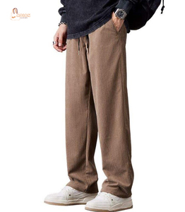 Pantalon de costume homme en coton léger, taille mi-haute, coupe droite évasée, style business décontracté, avec braguette zippée, pour l'automne - Product Image 1