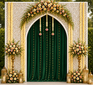 Telones de Fondo para Bodas al Estilo Árabe, Decoración para Mehndi, Paneles Metálicos de Lujo, Ligeros, Tamaño Personalizado, Corte Láser, Fabricante - Product Image 4