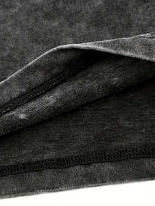 T-shirt Homme Vintage Personnalisé en Coton Épais Charbon, Effet Délavé, Vente en Gros, Coupe Oversize, Épaules Tombantes, Style Rétro Streetwear - Product Image 3