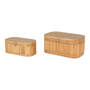 A refined blend of natural rattan and solid wood – our 2-piece <b>box</b> set brings elegance to any interior. - Product Image 1