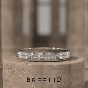 14K Solid Gold Multi Band Lab Grown Diamond Ring Minimalist Layered <b>Wedding</b> Band for Women - Product Image 6