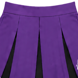 Ensemble d'uniformes de cheerleading personnalisés par le fabricant, couleur violet, haut court sans manches et jupe plissée, vêtements de danse pour équipe sportive - Product Image 3