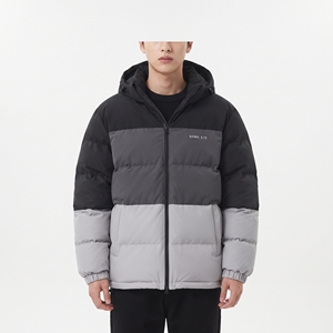 Chaqueta Acolchada con Capucha para Hombre HAWK EYE, Diseño Color Block, Invierno, Casual, Gruesa, Relleno de Poliéster, Cierre de Cremallera - Product Image 1