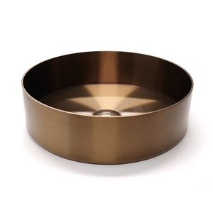 Lavabo contemporáneo de cobre, elegante lavabo de baño, tazón decorativo de metal para hogares modernos - Product Image 1