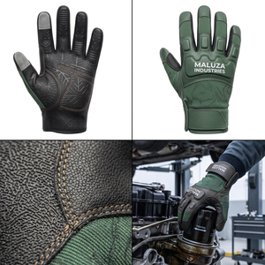 Gants de mécanicien automobile haute dextérité MALUZA INDUSTRIES, en polyester, avec paume rembourrée absorbant les chocs, prise flexible, gants de sécurité - Product Image 4