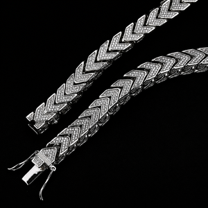 Customized 925 Silver Cuban Link Chain <b>Necklace</b> With Moissanite Micro Pave Setting Hip Hop Style Full Iced Round Diamond Chain - Product Image 3