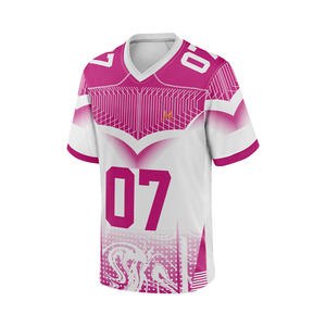 Maillots de football américain personnalisés unisexes respirants 100% polyester imprimés streetwear avec patch brodé et logo lettre pour uniformes d'équipe - Product Image 2