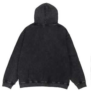 Custom French Terry Polyester/Cotton Blend Vintage Acid Washed Heavyweight Zip-Up Hoodie Rivets Rhinestones Eco-Friendly - Product Image 3