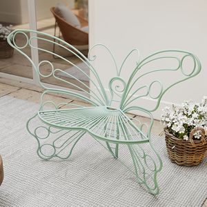 Panca a Farfalla in Ferro Robusto da 50 Pollici per Spazi Esterni, Panca Verde da Patio per Veranda, Prato, Giardino, Cortile - Product Image 1