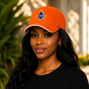 Gorra de Béisbol de Algodón Naranja con Logotipo Bordado, Ropa Masónica Griega, Hermandad, Sororidad, Ropa Masónica de Herencia - Product Image 3