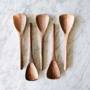 Juego de cucharas de madera hechas a mano, utensilios de cocina rústicos naturales tallados para uso doméstico, artesanías>Natural Crafts - Product Image 2