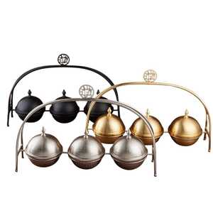 New Chinese Style Black Metal Hammered <b>Lidded</b> <b>Bowls</b> <b>with</b> Stand - Product Image 4