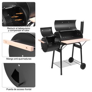 Grande capacità 44*25*44 pollici doppio forno griglia a carbone all'aperto campeggio Picnic nero acciaio inox BBQ camino verniciato - Product Image 3