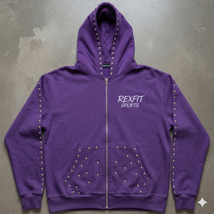 เสื้อฮู้ดดี้ปักลายแบบกำหนดเอง แต่งขอบขาดๆ ประดับเพชร ซิปหน้า ล้างสีแบบวินเทจ สไตล์สตรีทแวร์สำหรับผู้ชาย - Product Image 4