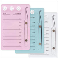 Palette de rangement professionnelle en acrylique pour extensions de cils avec lignes graduées personnalisables