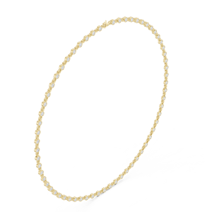 Collier classique en or jaune avec diamants ronds cultivés en laboratoire |   Collier élégant en bijoux fins pour femme, cadeau - Product Image 1