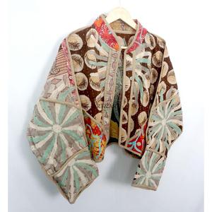 Wholesale 100% Cotton Designer <b>Kantha</b> <b>Jacket</b> MultiColor Ethnic Style Embroidery with open closure Handmade Vintage <b>kantha</b> <b>jacket</b> - Product Image 4