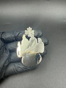 Collar llamativo con colgante de pata de trébol de la suerte con incrustaciones de diamantes, estilo Hip Hop, con dije de animal, en tono plata S925, joyería streetwear única - Product Image 5