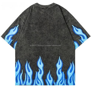 Meilleure qualité T-shirt noir délavé à l'acide pour hommes Nouveau design 100% coton surdimensionné plaine Fitness T-shirts tricotés - Product Image 2