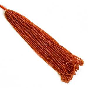 Perles facettées en saphir orange naturel, 16 pouces, 2,2-4 mm, perles de pierres précieuses en saphir orange pour la fabrication de bijoux, vente en gros - Product Image 5