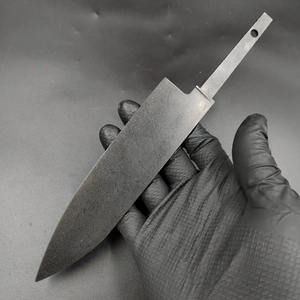 Lame de couteau de chef Gyuto DIY en acier Sleipner japonais, traitée thermiquement, finition Stonewashed, 60-62 HRC, affûtage plat haute précision, personnalisable OEM, 3.2mm - Product Image 1