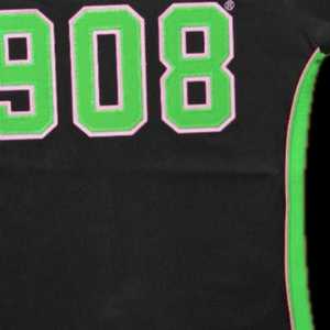 Chemise noire de qualité supérieure pour femme, imprimé lettres grecques, bordure verte et rose, col rond, haut décontracté de qualité supérieure pour sororité, 1908 - Product Image 5