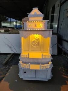 Indian Marble Pooja <b>Mandir</b> Design Marble Inlay <b>Mandir</b> with Dome Modern Marble Temple for Living Room - Product Image 2