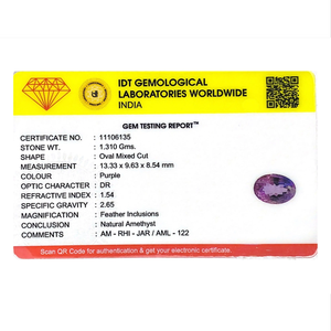Loose Amethyst Gemstone 6.55 Carat Oval Cut for Fine Jewelry - Product Image 4
