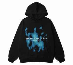 เสื้อฮู้ดผู้ชายทรงปกติ ยี่ห้อ Pray Lord สีดำ ผ้าฝ้ายเฟรนช์เทอร์รี่ ดีไซน์กระเป๋าเสื้อ สวมใส่สบายในฤดูหนาว ระบายอากาศได้ดี แห้งเร็ว - Product Image 1