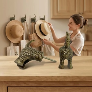 Cast Iron Animal Wall Hook Handmade Cartoon Design Single Hook Multifunction for <b>Hats</b> Bags Decor Rustic Style Novelty - Product Image 1