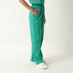 Pantalon de survêtement évasé pour femme, élégant, taille haute, jambe large, tissu confortable pour un usage quotidien - Product Image 4