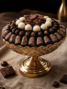 Bol de service sur piédestal en métal doré de luxe, plateau décoratif sur pied pour desserts et bonbons, idéal pour la présentation sur table, les mariages et les fêtes - Product Image 2