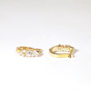 Pendientes de Aro con Diamantes Redondos y Corte Baguette, Color DEF, Claridad VS VVS, Certificado IGI, Oro Amarillo Sólido de 10K, 18K, 14K, Venta al por Mayor - Product Image 6
