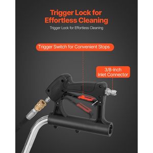 Accessori per Idropulitrice ad Alta Pressione in Acciaio Inox da 24 Pollici con 4 Ruote Veloci e Pulitore di Superfici da 4000 PSI Max e Connessione Rapida da 3/8 - Product Image 3