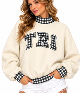 Women’s Custom Embroidered <b>Mock</b> Neck Pullover Oversized Cotton Fleece Sweatshirt Winter Casual Streetwear Eco Friendly Apparel - Product Image 6